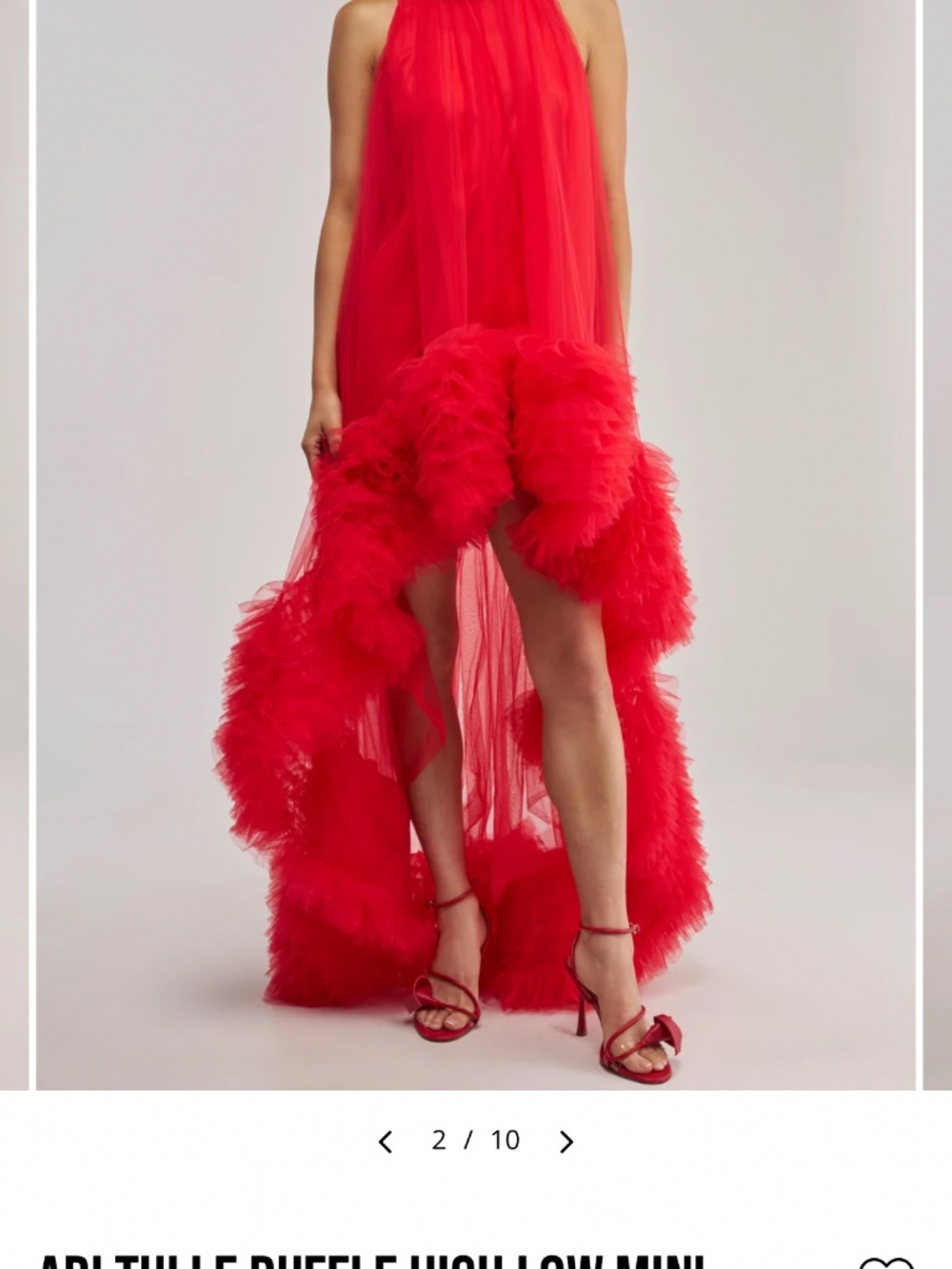AKIRA ARI TULLE RUFFLE HIGH LOW MINI DRESS IN RED Size LL